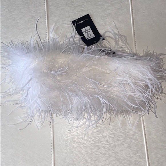 Tops - White feather tube top